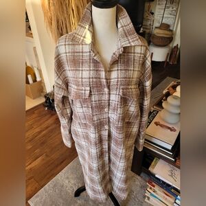 Acoa Oversized Plaid Button Down Shirt